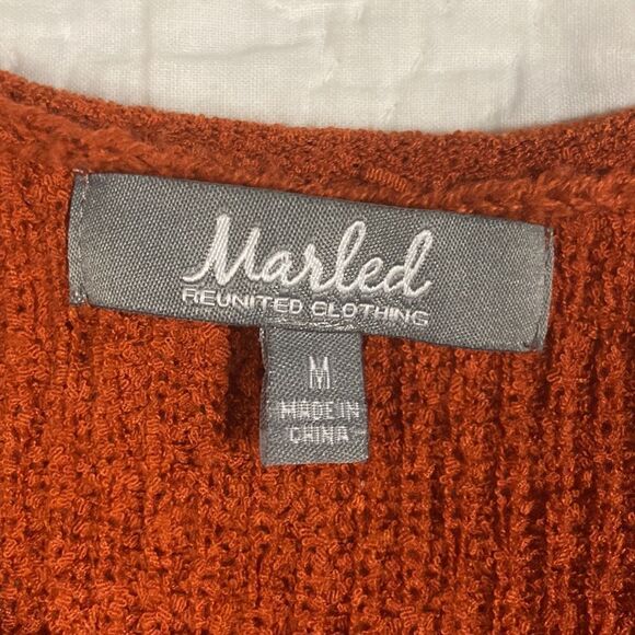 Marled Knit Orange Tank Top Sweater size Medium - Picture 2 of 9